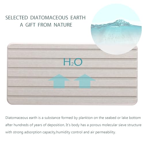 2 PCS Water Absorbent diatomite Coasters (8.3 x 4 inches / Light Grey)
