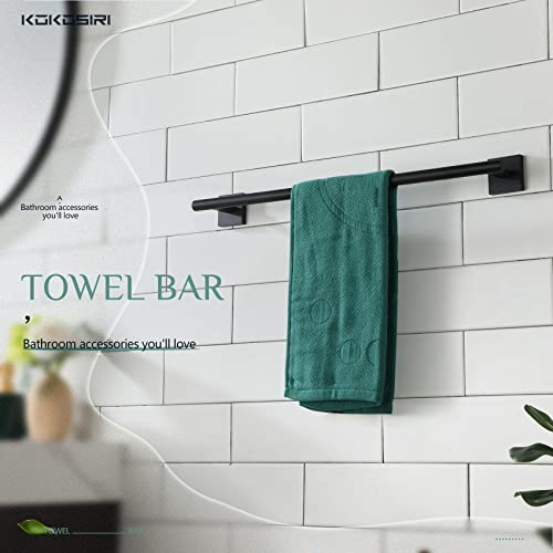 Towel Rail Bathroom Towel Bars Matte Black 20 Inch Towel Holder for Bath Cabinet Kitchen Wall Mount Stainless Steel B4005BK (Matte Black / 20-Inch)