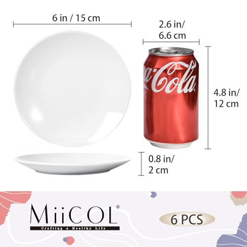 Small Dessert Plates Set of 6 (6 Inch-White)