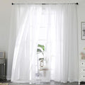 White Sheer Curtains 84 Inch Long 2 Panels for Living Room 59" Wide (White / 59"W x 84"L (Pack of 2))