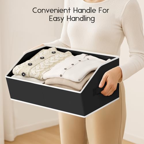 Large Closet Organizers and Storage Bins (Black / 8 Pack)