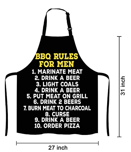 Barbeque Rules For Men BBQ Cooking Funny Novelty Apron (Multi Lf261)