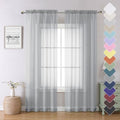 Light Grey Sheer Curtains 84 Inches Long 2 Panels for Living Room (Light Grey / 40"W x 84"L (Pack of 2))