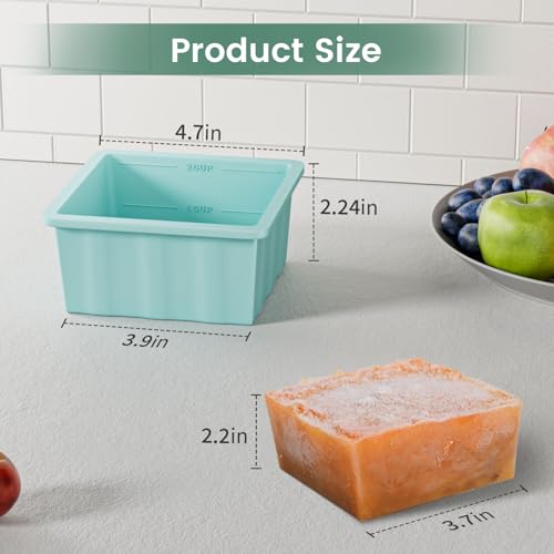 Silicone Freezer Tray for Soup Ice Cubes (Green+Blue+Aqua+Pink)