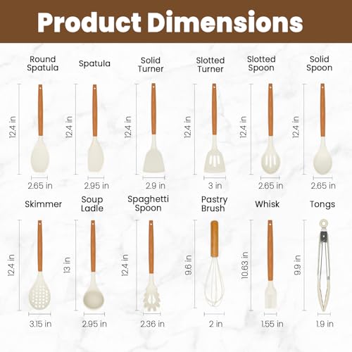 Kitchen Utensils Set (Cream White)