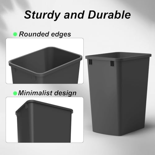 35QT Kitchen Trash Can (Black / 2PCS)