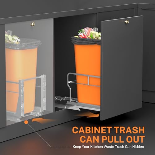 Pull Out Trash Can Cabinet with Soft (Single)
