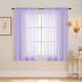 Window Sheer Curtains 45 Inches Length (42"W x 45"L (Pack of 2) / Lavender)
