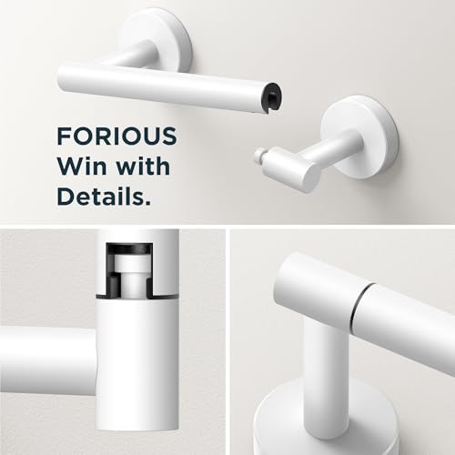 Toilet Paper Holder and Towel Ring Set (White)