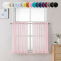 Blush Pink Sheer Curtains 30 inch Length 2 Panels (Blush Pink / 42"W x 30"L (Pack of 2))