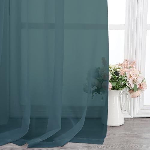 Stone Blue Sheer Curtains 84 Inches Long (Stone Blue / 42"W x 84"L (Pack of 2))