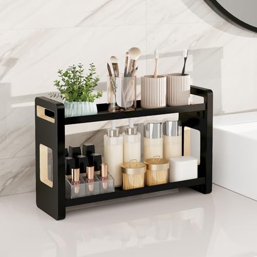 Bathroom Counter Organizer (Black 2 Tier)