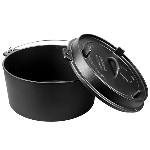 Pre Seasoned Cast Iron Camping Dutch Ovens (8QT)