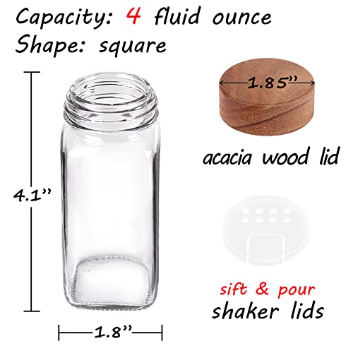 48 Pack 4oz Glass Spice Jars with 547 Labels