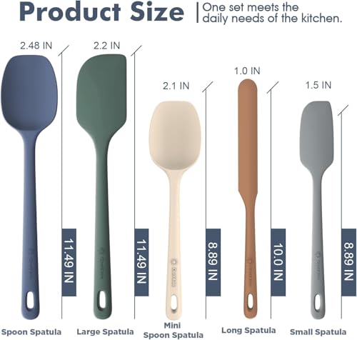 5 Pieces Silicone Spatulas Set (Neutral / 5 pieces)