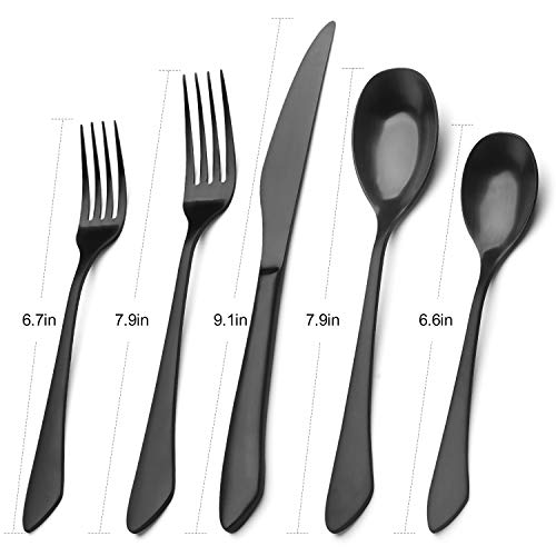 Matte Black Silverware Set (Matte Black / 20Pieces)