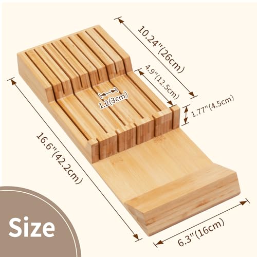 Knife Drawer Organizer (Natural / 9 Holder)