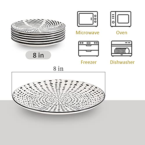 Ceramic Dessert Plates 8 Inch (8 inch / Black)