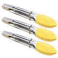 7 Inch Mini Tongs with Silicone Tips (7-inch / Yellow)