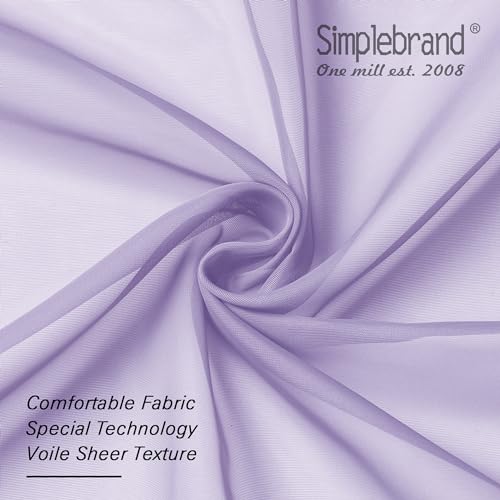 Lavender Sheer Curtains 72 Inches Long 2 Panels for Living Room (Lavender / 42"W x 72"L (Pack of 2))