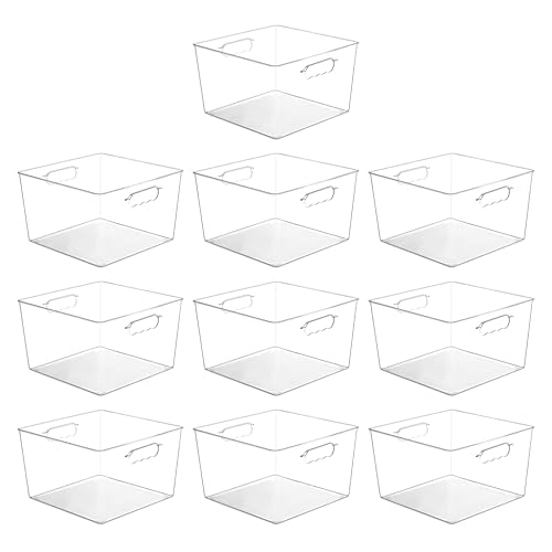 10 Pack Extra Large Clear Storage Bins (11in)