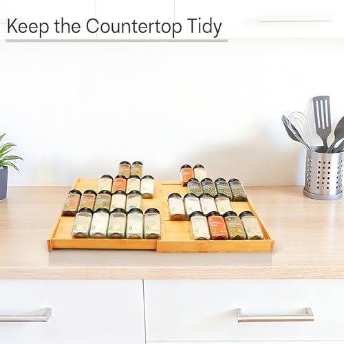 Bamboo Spice Drawer Organizer (Natural)