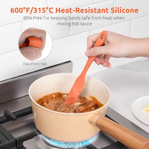 Silicone Jar Spatula for Sourdough Starter (Orange / 9.65 in)