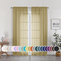 Gold Sheer Curtains 72 Inches Long 2 Panels Set (Gold / 42"W x 72"L (Pack of 2))