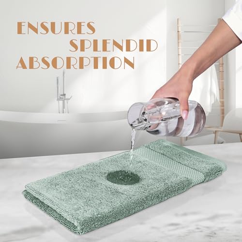 Wealuxe Mint Green Hand Towels 16x27 (Mint Green / Hand Towels 6-Pack)