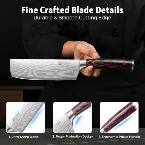 Nakiri Knife 7" Razor Sharp Meat Cleaver and Vegetable Kitchen Knife