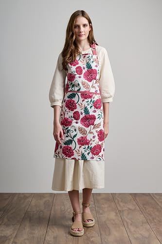 Aprons for women with Pocket 100% Cotton Pack of 1 (135 - Poppy)