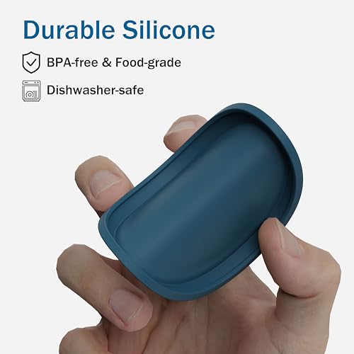 Silicone Pet Food Can Lids (3.3in/85mm(5.3-5.5oz) / Dark Blue+Light Blue)