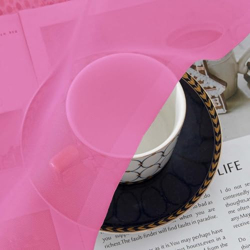 Sheer Curtains 63 inch Length 2 Panels Set for Bedroom Living Room (Hot Pink / 42"W x 63"L (Pack of 2))