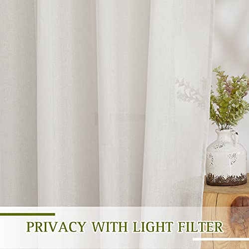 Linen Curtains 135 inches Length for Living Room (52"W x 135"L (Pack of 2) / Natural)