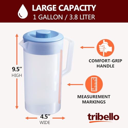 Pitcher with Lid Half Gallon (67.6 Ounces / Blue)