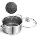 Hybrid Nonstick 6 Quart Stainless Steel Stockpot with Glass Lid (6 Quarts)