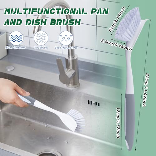 30 Pcs Kitchen Scrub Dish Brush Bulk (Gray and White)