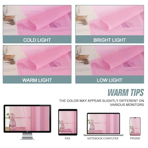 Light Pink Sheer Curtains for Window 72 inches Long 2 Panels Set (42"W x 72"L (Pack of 2) / Light Pink)