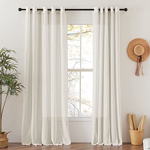 Natural Linen Curtains 96 inch Long (70"W x 96"L (Pack of 2) / Natural)