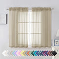 Taupe Sheer Curtains 45 Inches Long 2 Panels Set (42"W x 45"L (Pack of 2) / Taupe)