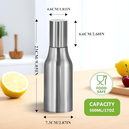 Stainless Steel Oil Dispenser Bottle (Silve / 16.9 Ounces)