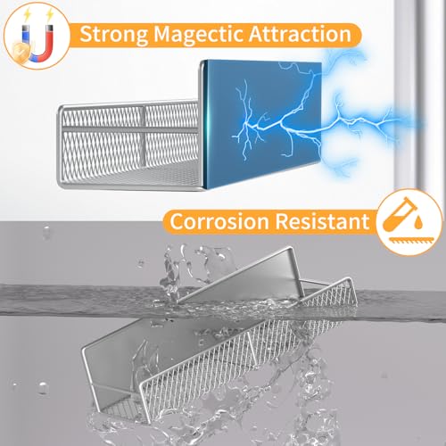 Magnetic Spice Rack for Refrigerator (Grey / 4 Pack)