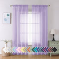 Light Purple Sheer Curtain Panels Pair Sold 90 Inch Length (42"W x 90"L (Pack of 2) / Lavender)