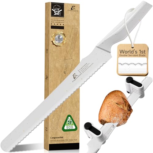 Upgrade Bread Knife for Homemade Bread (White)