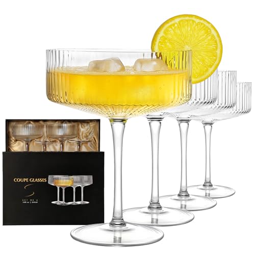 4 Pcs Coupe Glasses (Classic Black)