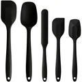 5 Pieces Silicone Spatula Set (Black / 5)