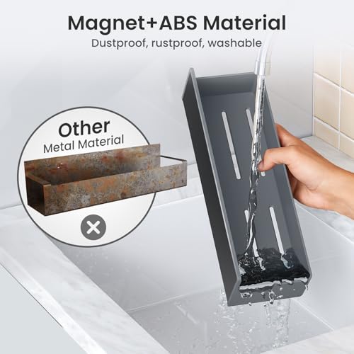 Magnetic Spice Rack for Refrigerator (Grey / 4 Pack)