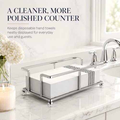 Guest Hand Towel Holder for Bathroom (Chrome)