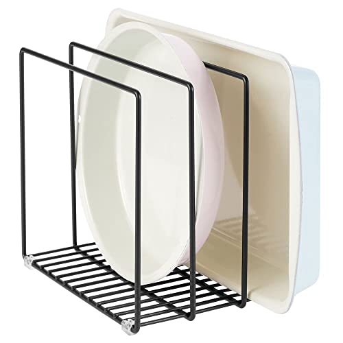 Steel Storage Tray Organizer Rack for Kitchen Cabinet (Black / 10.2 x 7.3 x 8.6)