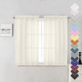 Ivory Sheer Curtains 45 Inch Length 2 Panels (Ivory / 40"W x 45"L (Pack of 2))